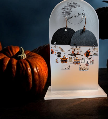 Vintage Print Halloween Earrings